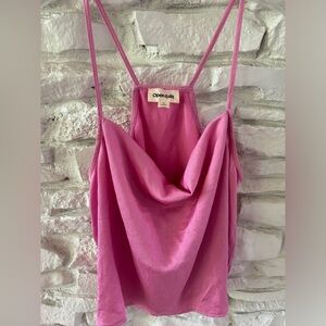 Open Edit cowl neck satin tank